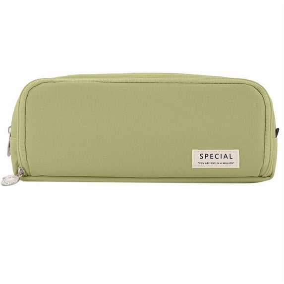 njshnmn Large Capacity Pencil Case Solid Color Macaron Double Window Functional Pencil Case Pencil Box Boys