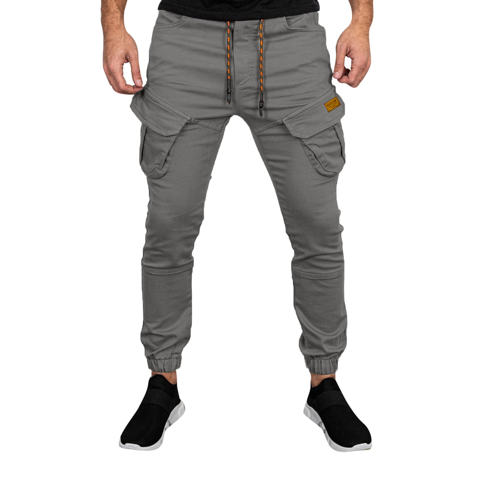 njshnmn Men Joggers Cargo Pants Mens Work Pants for Construction Grey L