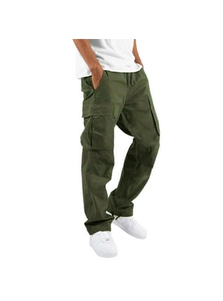 Ayolanni Army Green Mens Cargo Pants Men's Cargo Trousers Work Wear Combat  Safety Cargo 6 Pocket Full Pants Xx 