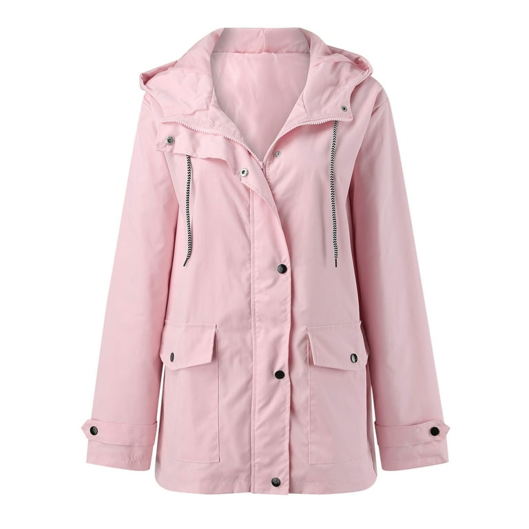 Plus size cheap pink raincoat