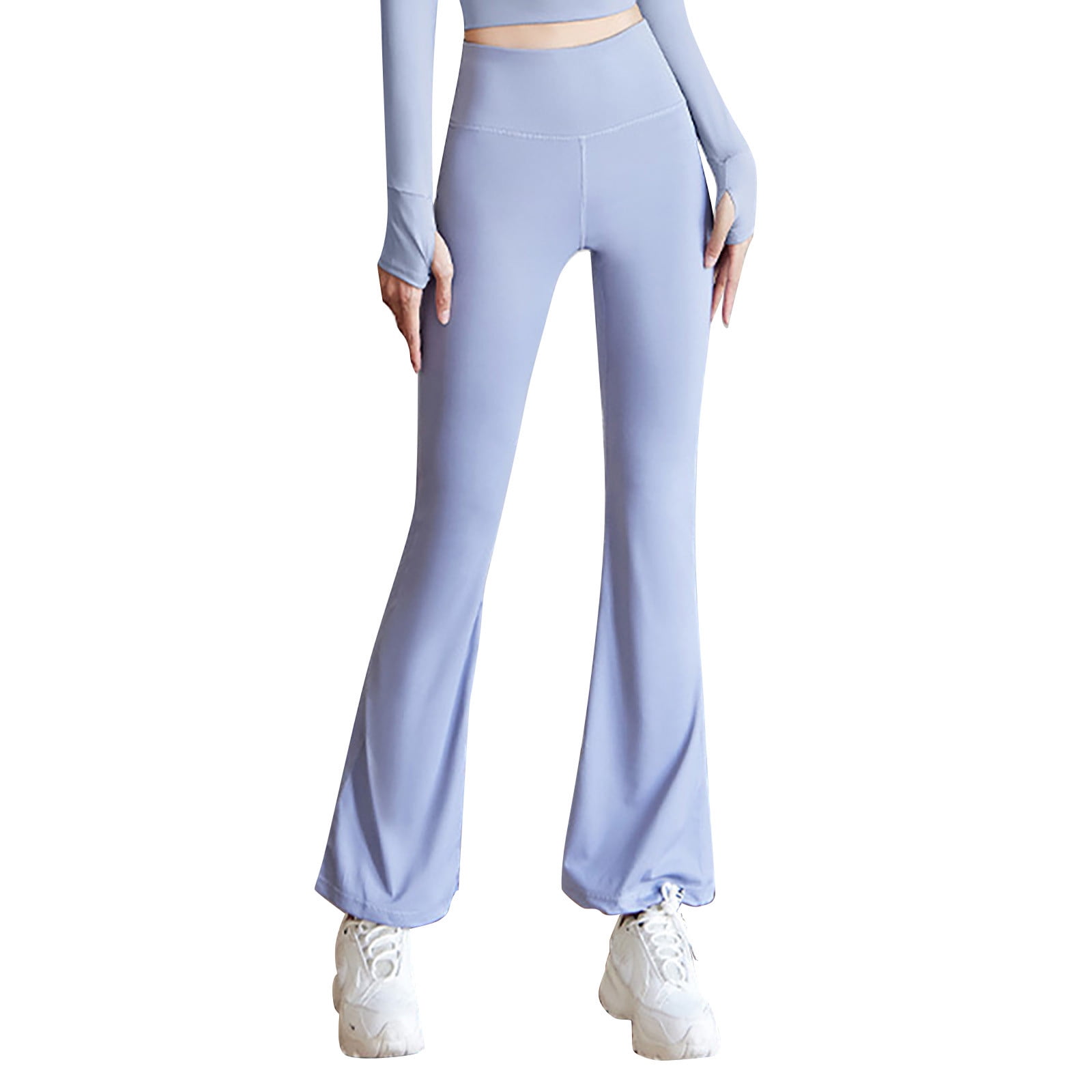 njshnmn Women Bootcut Yoga Pants with Pockets Leggings High Waist Yoga  Pants Workout Leggings Tights, Light Blue, S 