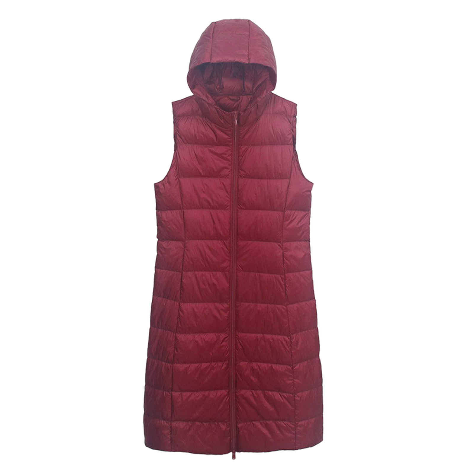 njshnmn Women's Winter Puffer Vest Stand Collar Zip Up Jacket, L