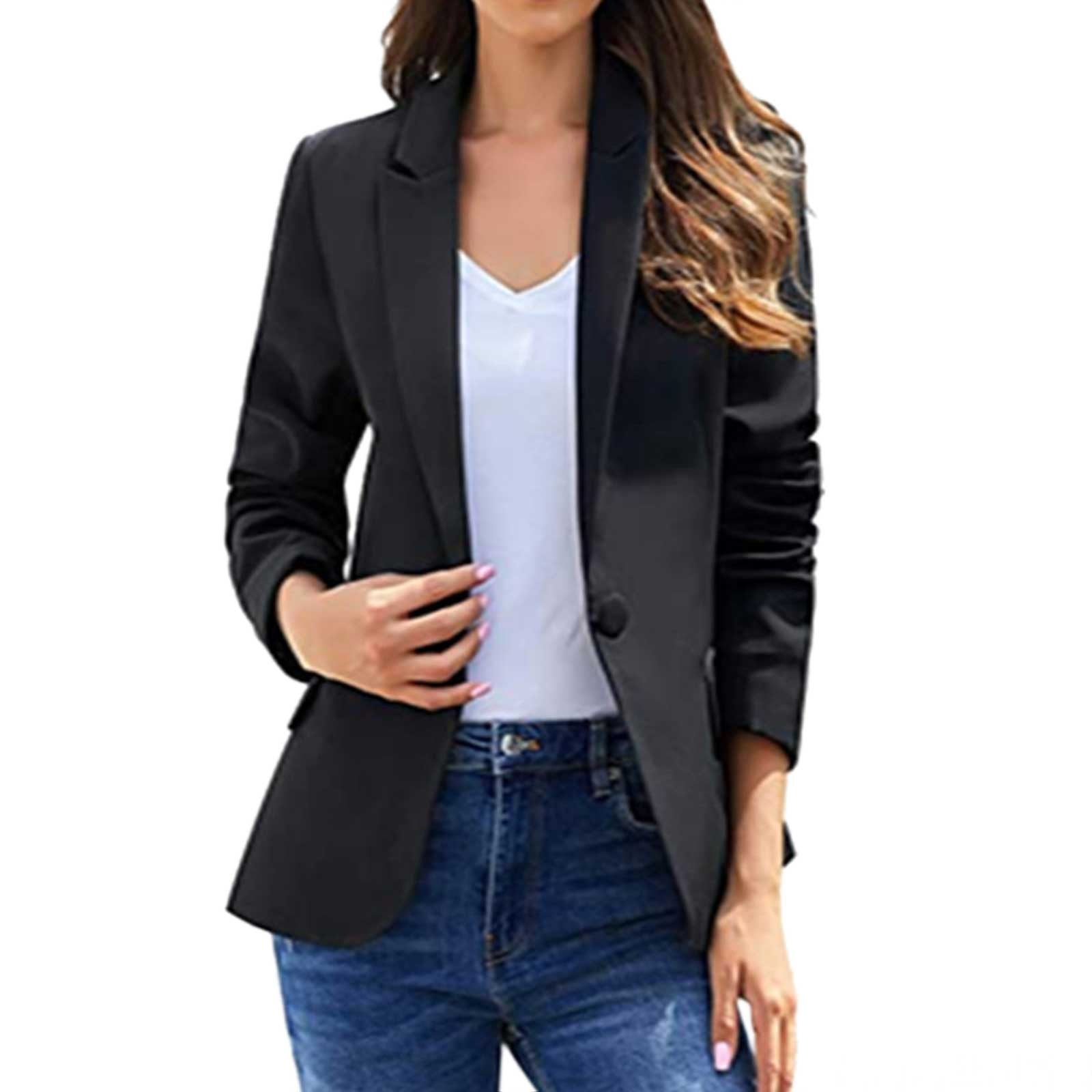 njshnmn Womens Casual Blazer Casual Long Sleeve Plus Size Blazer with
