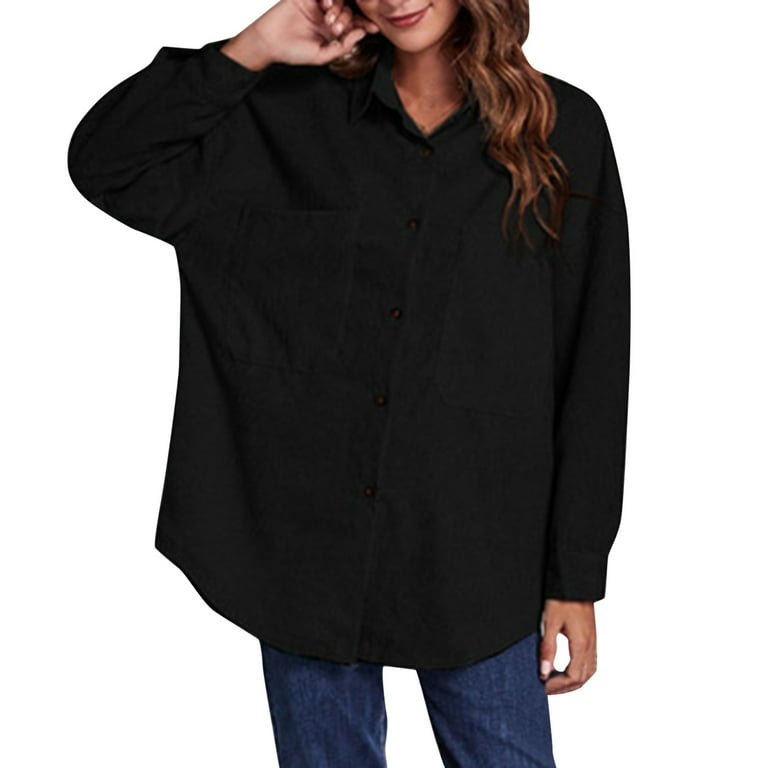 black button up shirt womens walmart