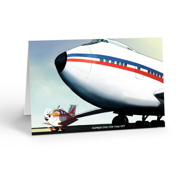 Stonehouse Collection | Funny Vintage Airplane Pilot Note Card | 10 Boxed Air Plane Take Off Note Cards & Envelopes | Pilot Gift (No. 1 for Take Off)