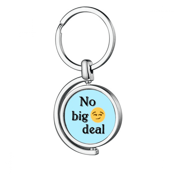 no big deal expression rotating keychain metal keyring holder