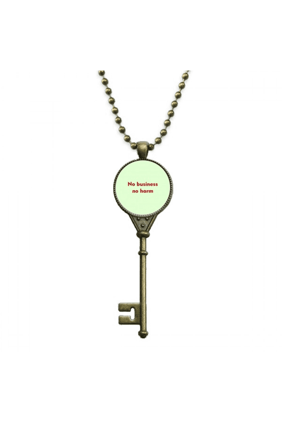 no business no killing art deco fashion key necklace pendant tray embellished chain