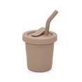 thumbnail image 1 of noüka Straw Cup | 100% Food-Grade Silicone | Spill-Proof | Non-Slip & Soft | Dishwasher Friendly | Almond | Size 6 Oz, 1 of 7