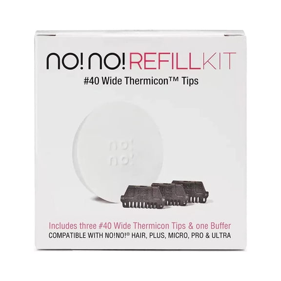 no!no! Thermicon Wide Tip Refill Pack - Flawless Replacement Heads - Hair Removal for Women, Hair Trimmer for Men - Easily Trim or Remove Body Hair
