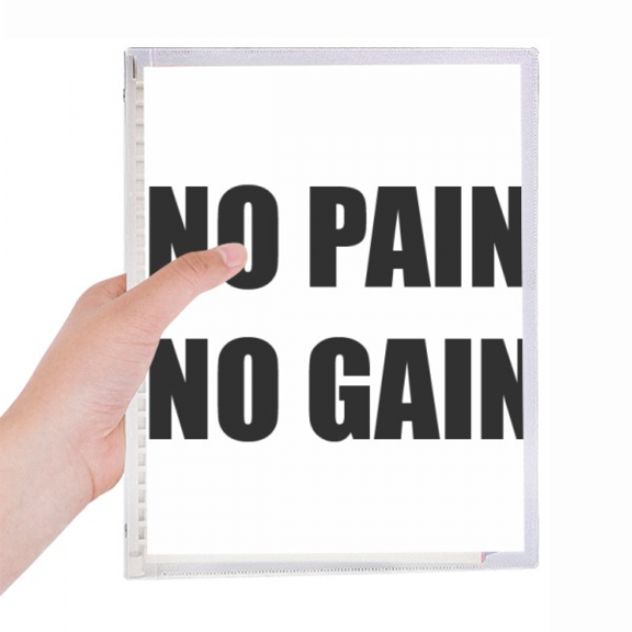 no pain no gain quote black encoupositive notebook loose diary refillable journal statiry
