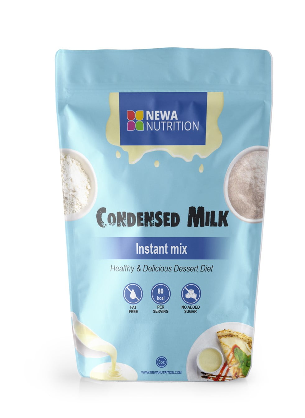 no sugar added Condensed Milk Mix by Newa Nutrition Gluten Free Non GMO Weight: 8 oz/226.8