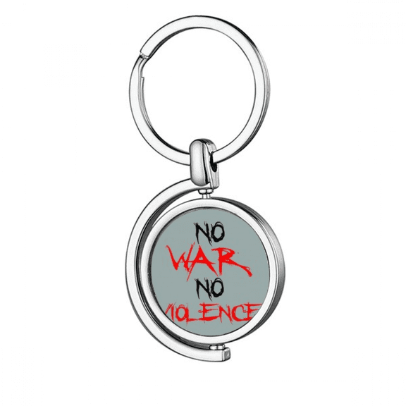 no war no violence love peworld rotating keychain metal keyring holder