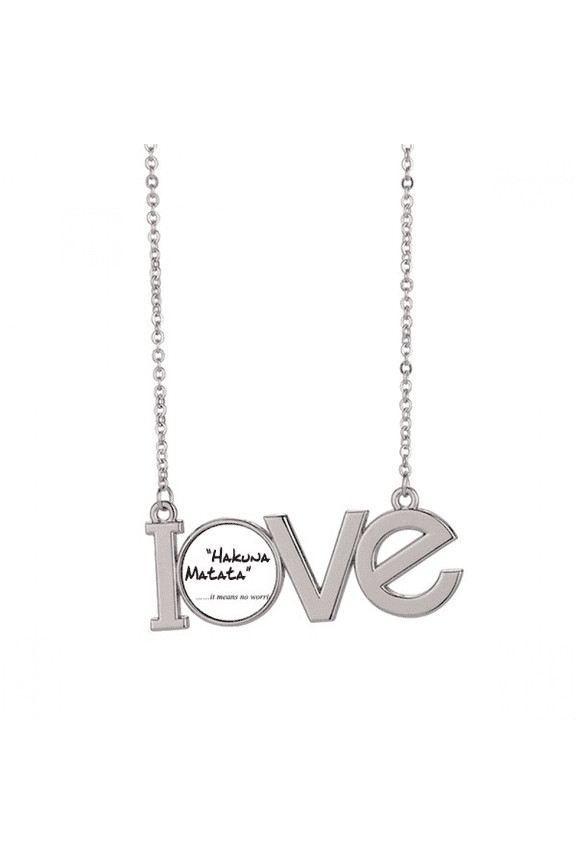 no worries quote art deco fashion love necklace pendant charm jewelry
