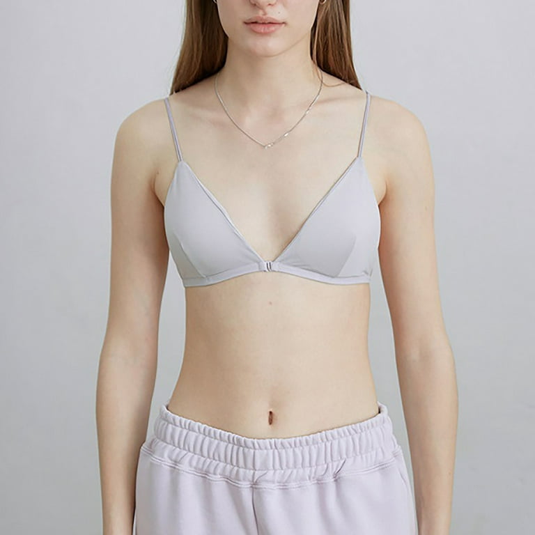 noarlalf bras for women bralette for women girls teens low support triangle  v neck bra front button slim strap training bra padded wire underwear