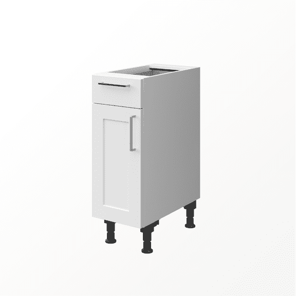 Premium, fully-assembled German white shaker cabinet 11.8" (30cm) 1 drawer, 1 left door