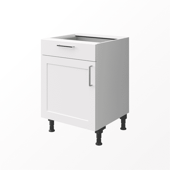Premium, fully-assembled German white shaker cabinet 23.6" (60cm) 1 drawer, 1 left door
