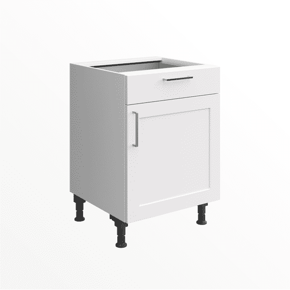 Premium, fully-assembled German white shaker cabinet 23.6" (60cm) 1 drawer, 1 right door