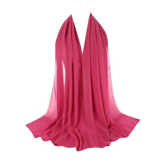 nochalofo Pink Silk Scarf for Women, Women Plain Bubble Chiffon Scarf Hijab Wrap Printe Shawls Headband Muslim Hijabs