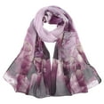 thumbnail image 1 of nochalofo Purple Silk Scarf for Women, Women's Retro Colorful Printed Scarf Simple Cotton And Linen Warm Shawl Muslim Headscarf Scarf, 1 of 2