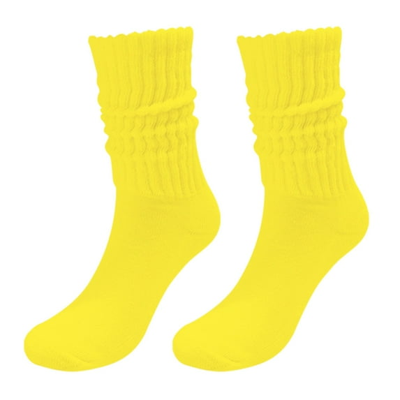 nochalofo Yoga Socks, Socks Solid Color Crew Colorful Lightweight Cotton Athletic, Yellow