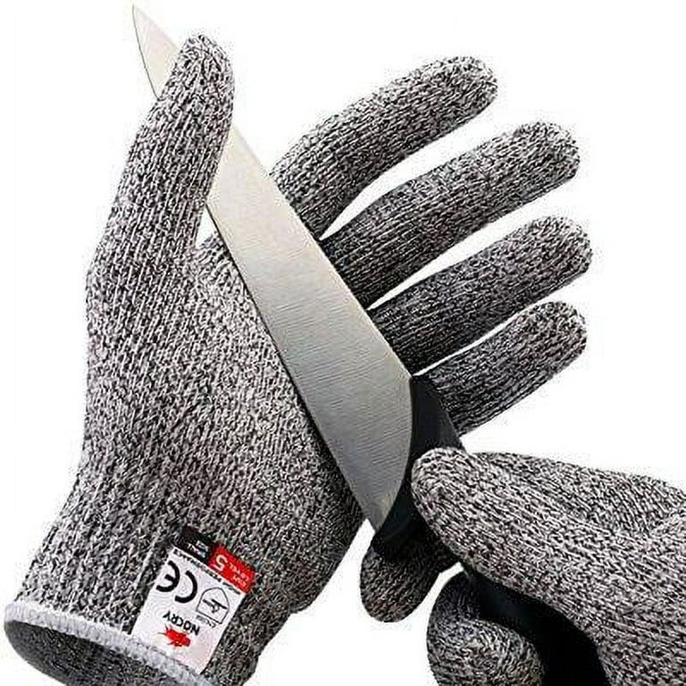 NoCry Heavy Duty Cut Resistant Work Gloves — Durable Cut Resistant Gloves  with Grip Dots, Level 5 Cutting Gloves for Chefs, Perfect Wood Carving
