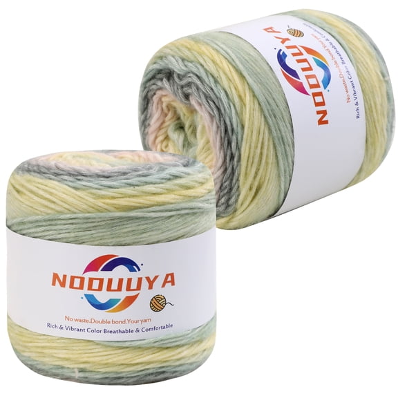 noduuya 20 Colors Gradient Yarn for Crocheting, 100g/240m #3 DK Light Weight Blown Yarn 60% Cotton 30% Acrylic 10% Wool - Soft Air Yarn for Blankets, Scarves, Hats