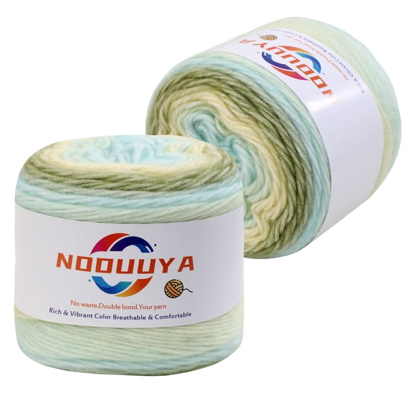 noduuya 20 Colors Gradient Yarn for Crocheting, 100g/240m #3 DK Light Weight Blown Yarn 60% Cotton 30% Acrylic 10% Wool - Soft Air Yarn for Blankets, Scarves, Hats