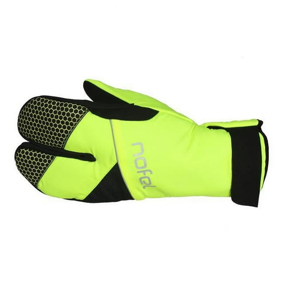 nofel lhv-01-xl winter cycling hi vis lobster gloves, extra large