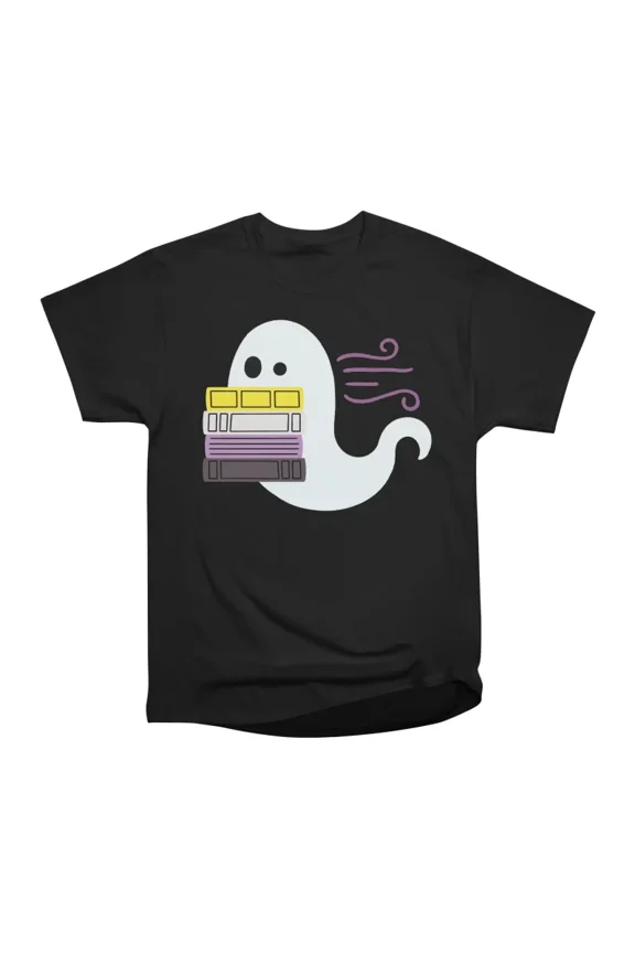nonbinary book pride ghost T-Shirt Tee Gift For Him Merch For Her Apparel For Friend
