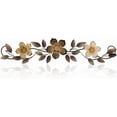 thumbnail image 1 of norband Metal Flower Wall Decor Vintage Spring Metal Flower Wrought Iron Scroll Sculpture 15.7''x3.7'' Farmhouse Leaf Wall Decor with Nails for Summer Bedroom Kitchen Indoor Outdoor(Brown), 1 of 12