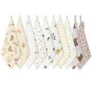 norinori Baby Msulin Washcloths Newborn Face Towel - Baby Muslin Burp Cloths 10Pack Soft Absorbent Natural Cotton Wash Towel 10"X10" Baby Bath Towels Wipes Baby Registry as Shower