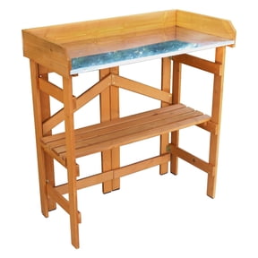 46.75" Brown Folding Utility Table and Potting Bench
