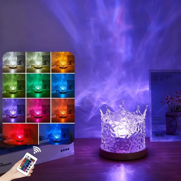 northern lights projector,2026 New 16-Color Night Light, Adds a Dreamy Atmosphere to Your Room, Quiet and Soothing, Realistic Effect, with Remote Control, Plastic Base, Ocean-Themed Home Decor