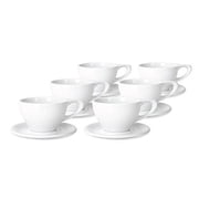 notNeutral LINO Porcelain Cup & Saucer Large Latte 12 oz White, 6