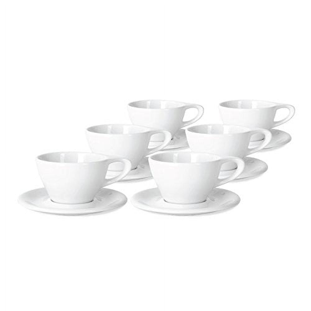 Pottery White Latte Cup and Saucer, 10 fl. oz – Mad About Pottery