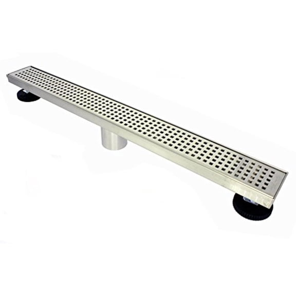 Novalinea 32 in Linear Shower Drain, Square Pattern, 304 Stainless Steel Trench Drain with Hair Strainer