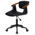 npd furniture and more Darwin PU Bamboo Office Chair, Black/Walnut