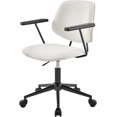 npd furniture and more Noah Fabric Swivel Arm, Fuzzy Ivory Home Office
