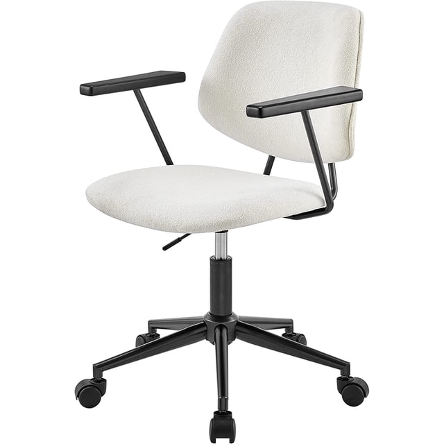 npd furniture and more Noah Fabric Swivel Arm, Fuzzy Ivory Home Office