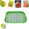 thumbnail image 1 of npkgvia Clearance,Sausage Molder Silicone Corn Dog Maker Silicone Hot Dog Sausage Maker Non Stick Flexible Hotdog Maker 6 Cavity Baking Cooking Steaming Container With Silicone Brush,Green, 1 of 9