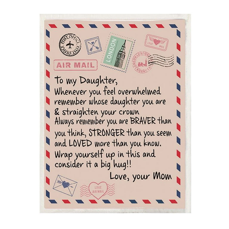 npkgvia Custom Blanket Throw Blanket Daughter Gift Letter Hug Blanket For Daughter Son Gift For Daughter From Mom And Dad Birthday Gift For Daughter Back To School Gif Beach Blanket Clearance Walmart....