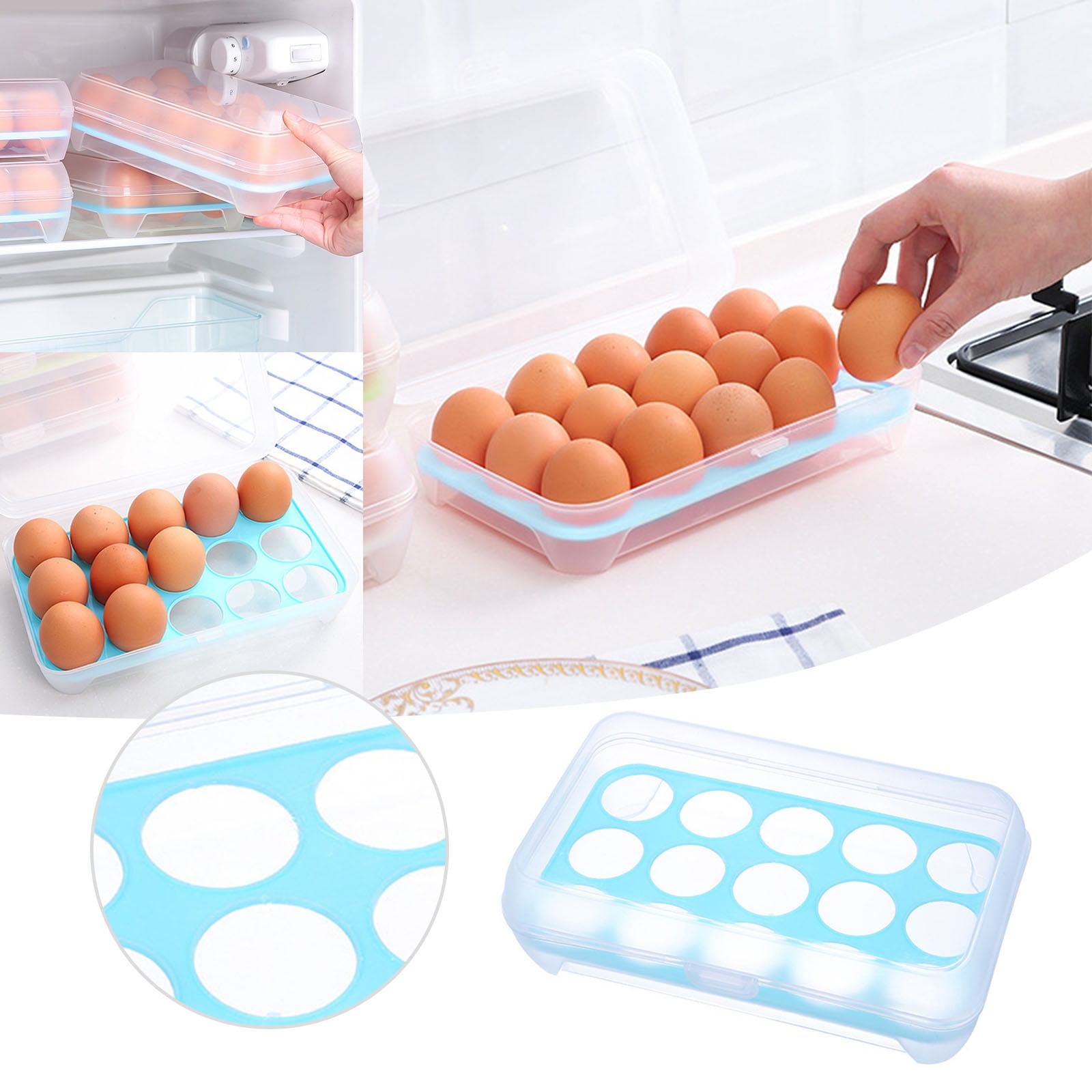 Npkgvia Deviled Egg Containers With Lid Tools Kitchen Supplies Refrigerator Egg Storage Box 15