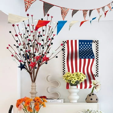 npkgvia Patriotic Decorations,Fake Flowers,Independence Day Decorative Gift Imitation Floral Branch Red White Blue Berry,Accessories,4Th Of July Decorations,Clearance Items