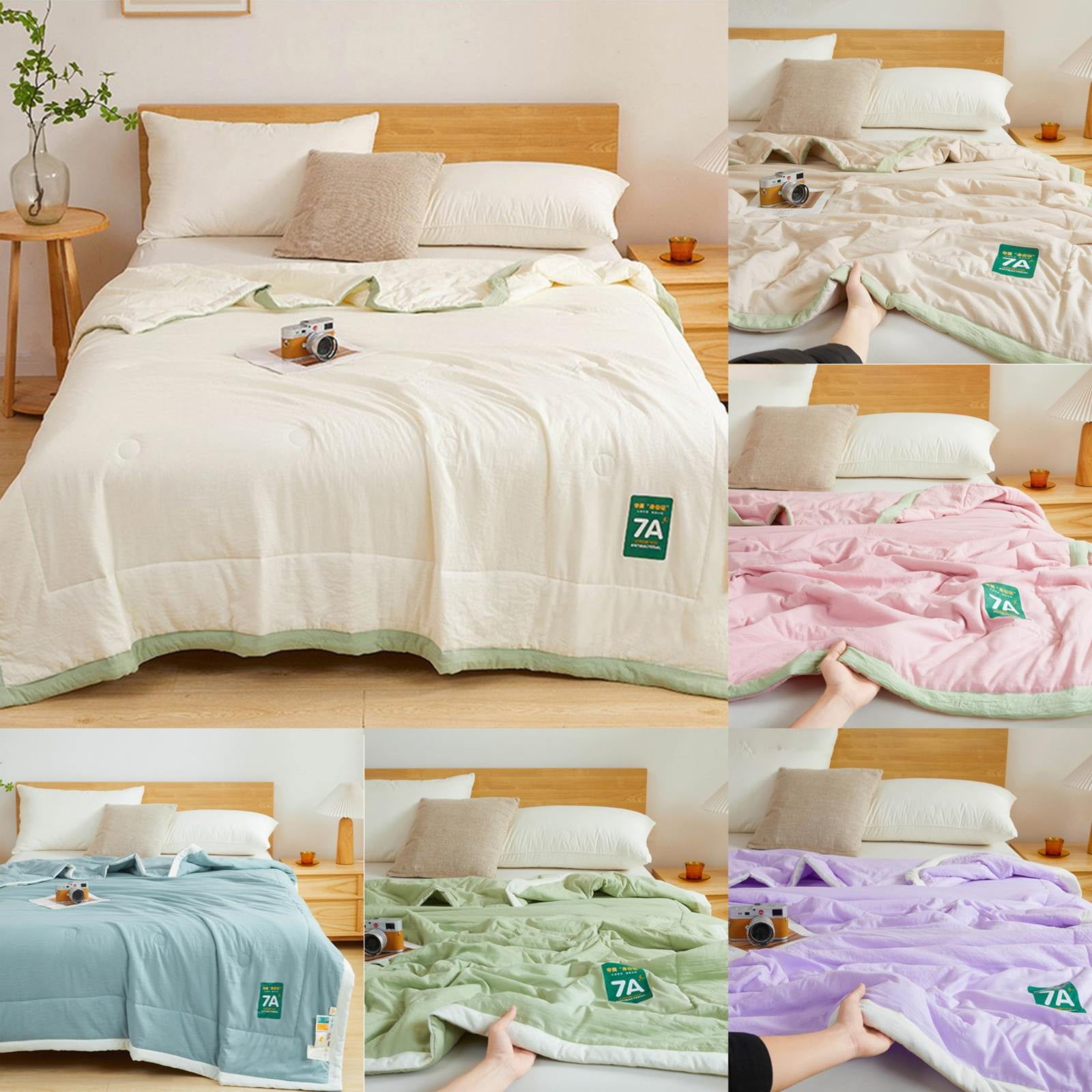 npkgvia Solid Color Quilt Lightweight Comforter Summer Quilt Soft