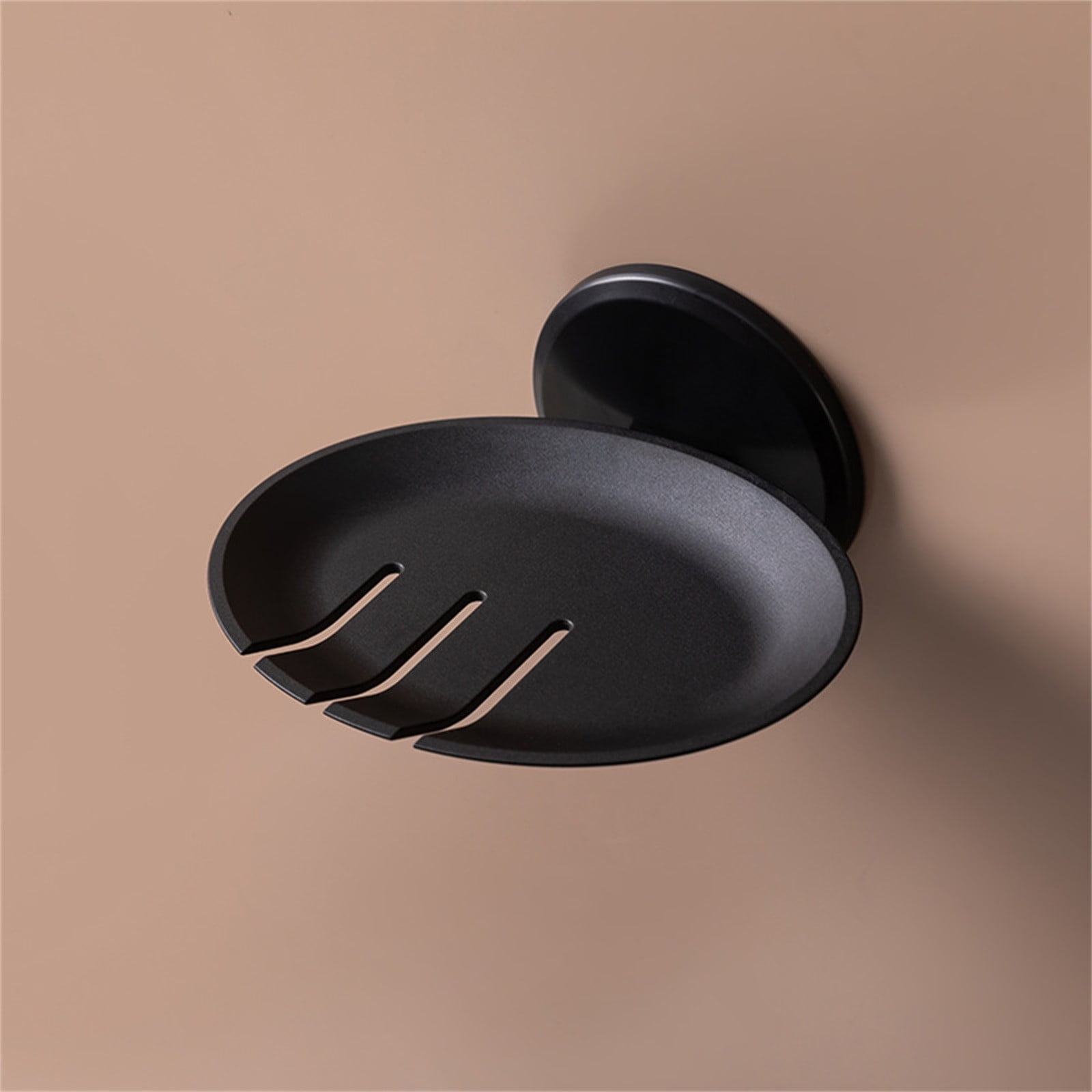 npkgvia soap holderClearance,1PC Perforated Soap Dispenser Bathroom Soap Dish Wall-mounted Shelf,Black