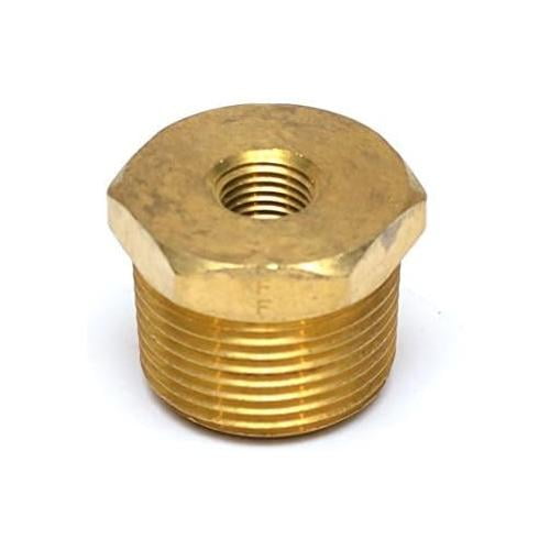 npt male npt mip mpt x 1/4" npt female fip fpt reducer bushing brass