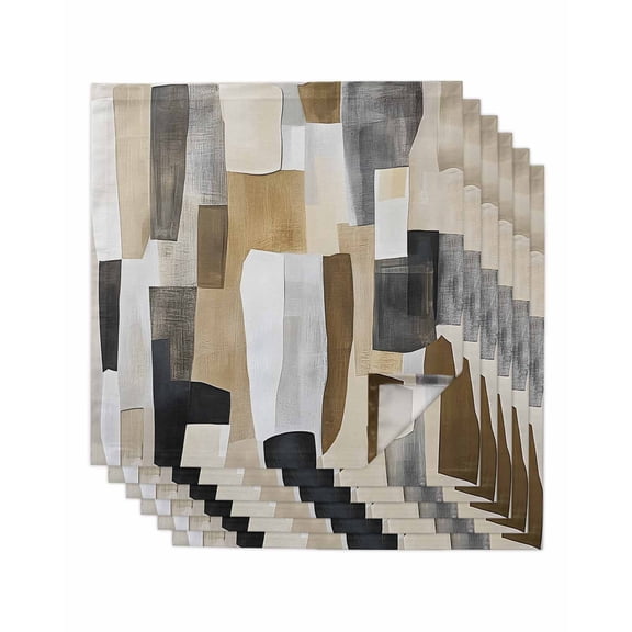 nqOlkjepod Abstract Color Blocks Cloth Napkins Set of 6 Reusable Dinner Napkins, Modern Geometric Art Cocktail Napkin Washable Table Napkins for Wedding/Holiday Party/Baby Shower 20"x20"