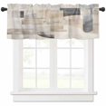 thumbnail image 1 of nqOlkjepod Abstract Farmhouse Short Window Curtain Valances, Modern Geometric Brown Beige Rod Pocket Kitchen Valances for Living Room Bedroom Bathroom Cafe, 1 Panel - 42" x 18", 1 of 8