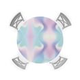thumbnail image 1 of nqOlkjepod Abstract Minimalistic, Round Tablecloth, Fitted Table Cover with Elastic for 36"-44" Round Tables, Turquoise Pink Ombre Aesthetic Color Art Table Cloth Party Waterproof Tablecloths, 1 of 6