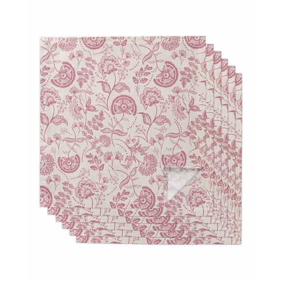 nqOlkjepod Abstract Spring Floral Cloth Napkins Set of 6 Reusable Dinner Napkins, Farmhouse Summer Botanical Cocktail Napkin Washable Table Napkins for Wedding/Holiday Party/Baby Shower 20"x20"